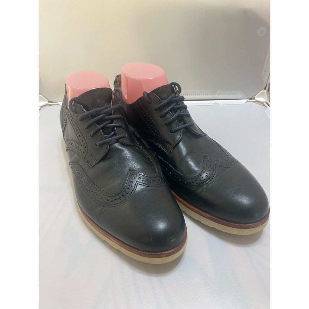 Frye James Crepe Mens Black Leather Lace Up Wingtip Oxfords Shoes Size 9.5